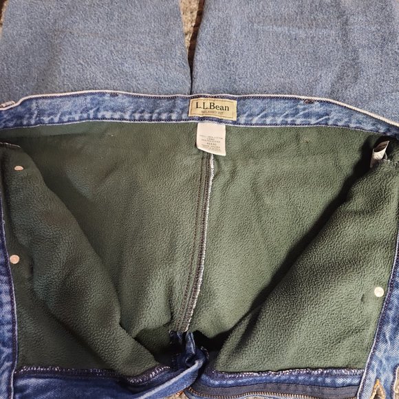 L.L Bean Fleece Lined Straight Leg Men's Jeans Denim Blue - Size 40 x 30 - Picture 3 of 4